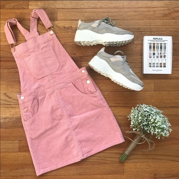 Dresses & Skirts - Pink Corduroy Overall Dress